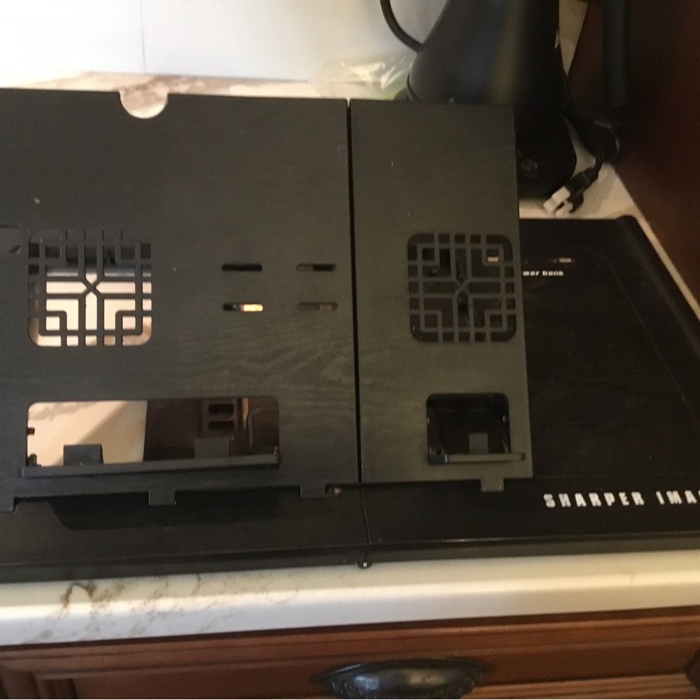 SHARPER IMAGE Folding Laptop Desk w USB PORTS! Adjust to 5-6 Different Levels!